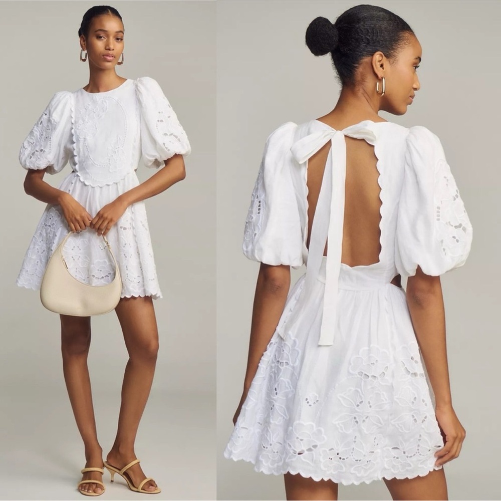 Elegant White Lace Dress - Picture 3 of 4